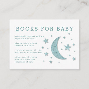 Stars Måne Mint Baby Shower Bok Request Card Tilläggskort