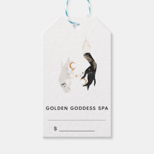 Stars Måne Mystic Händer Guld Handflatan Löv Spa Presentetikett