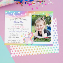 Stars & Måne Rainbow Himlar Unicorn Birthday Photo