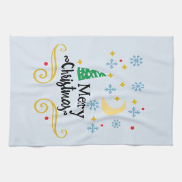 Stars, Måne, Snöflingor och God jul, ZSSG Kökshandduk