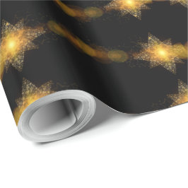 Stars Mönster Black och Guld Star Ljus Elegant Presentpapper
