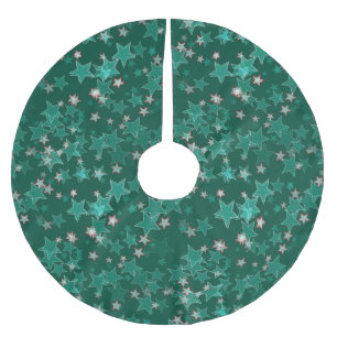 Stars Mönster Julgransmatta Borstad Polyester