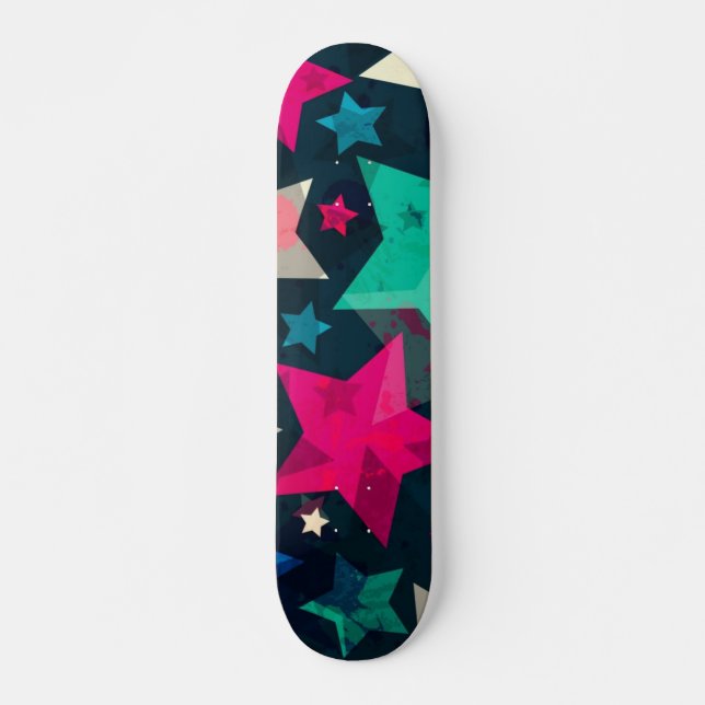 Stars mönster mini skateboard bräda 18,5 cm (Framsida)
