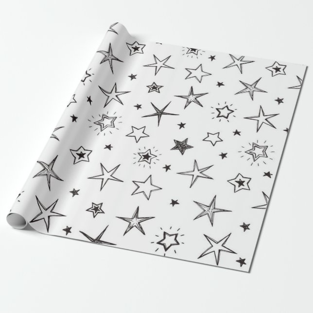 Stars mönster presentpapper (Utrullad)