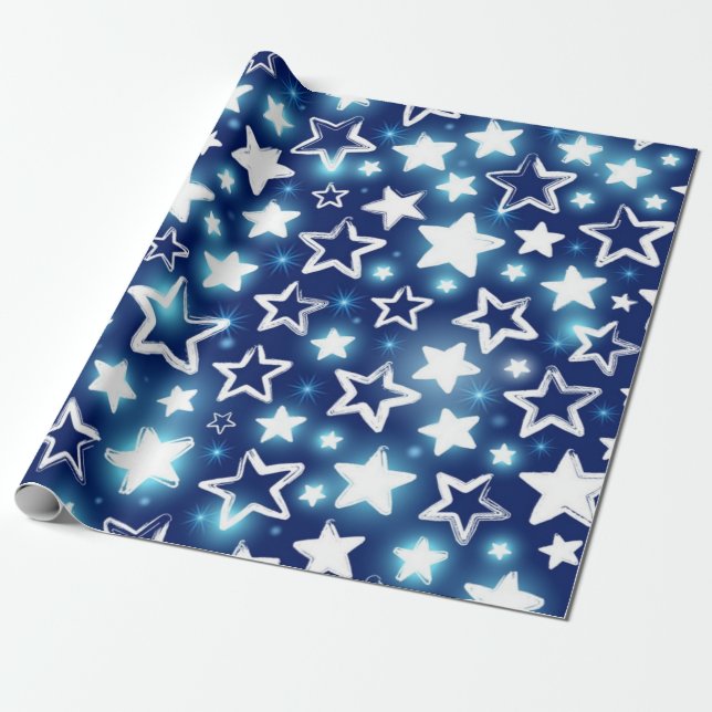 Stars mönster presentpapper (Utrullad)