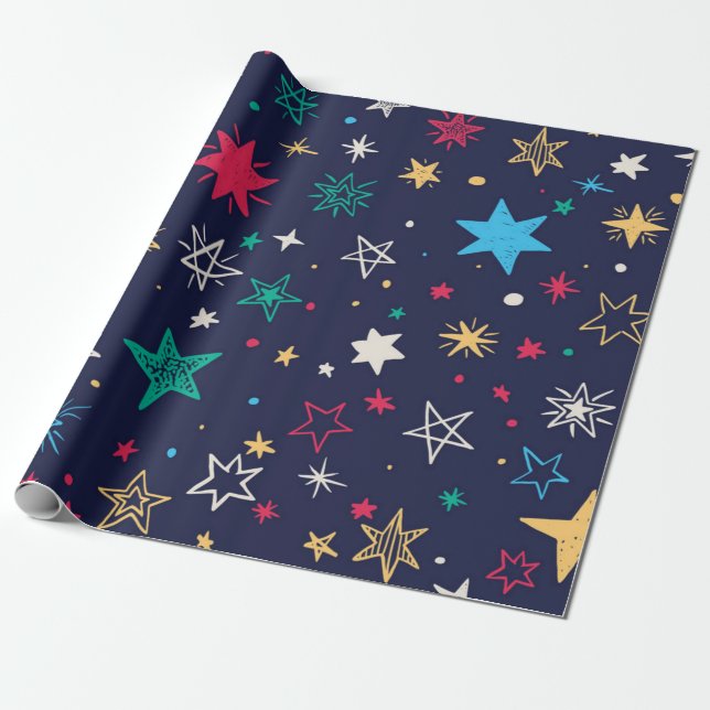 Stars mönster presentpapper (Utrullad)