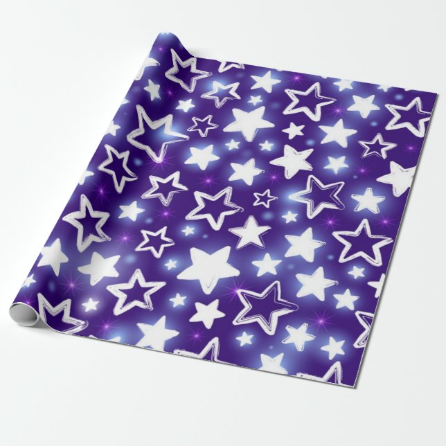 Stars mönster presentpapper (Utrullad)