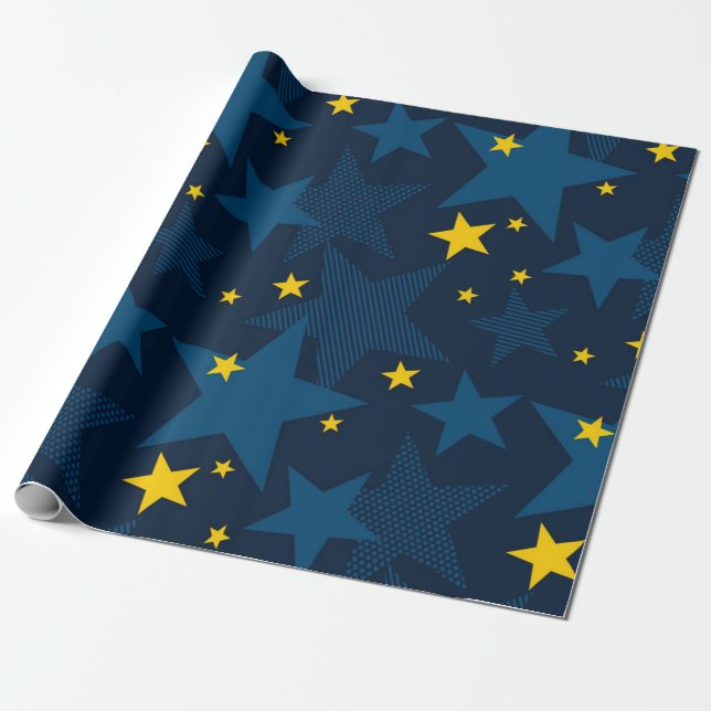 Stars mönster presentpapper (Utrullad)