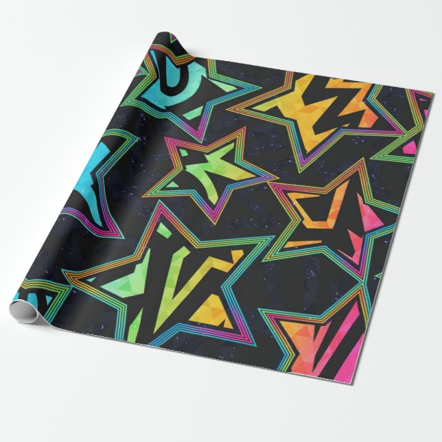 Stars mönster presentpapper (Utrullad)