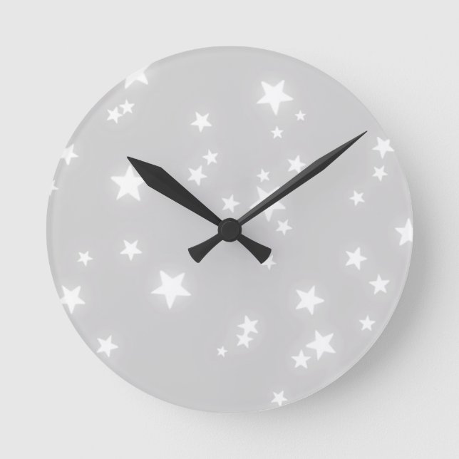 Stars Mönster Rund Klocka (Framsida)