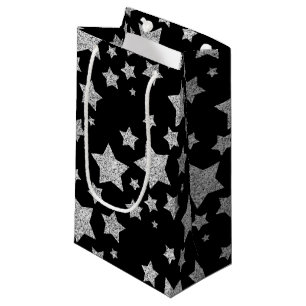 Stars mönster svart silver glitter