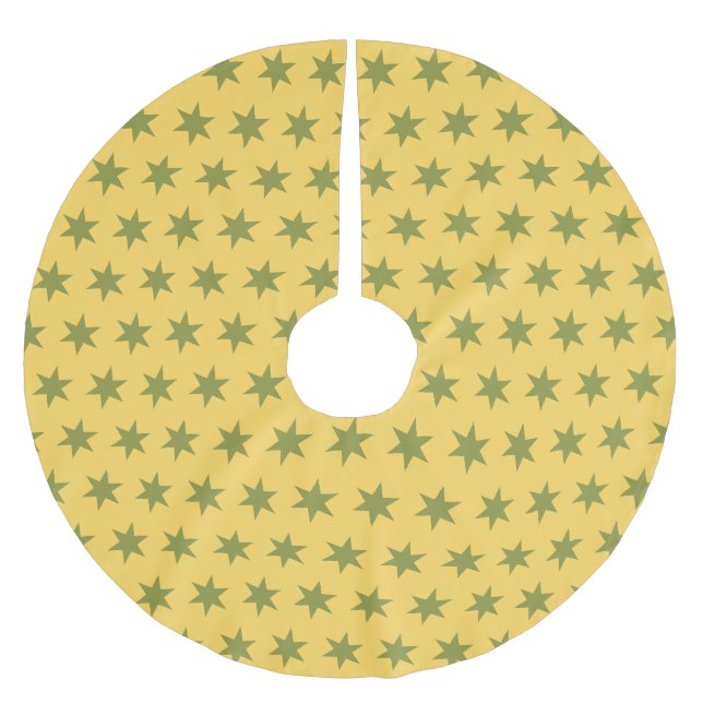 Stars Mönster Trending Färg Guld Grönt Gult  Julgransmatta Borstad Polyester (Framsidan)