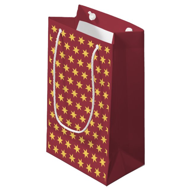Stars Mönster Trending Färg Maroon Guld (Framsidan Vinklad)