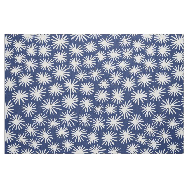 Stars Mönster - Vitt på Blue #1D336D Tyg (Fat Quarter)
