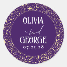 Stars Mörk Lila Night Bröllop