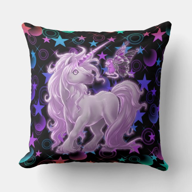 Stars 'n Saker Rosa Unicorn Kudde (Framsida)