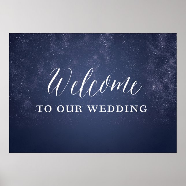 Stars Night Celestial Bröllop Välkomstskylt 28 x 2 Poster (Framsidan)
