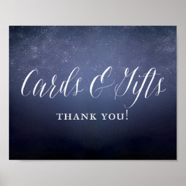 Stars Night Celestial Bröllopskort och Gifts Sign Poster