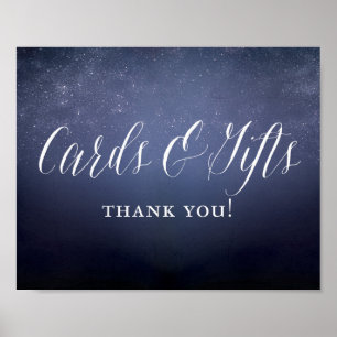 Stars Night Celestial Bröllopskort och Gifts Sign Poster