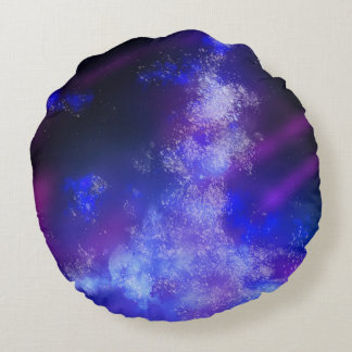 Stars Night Himmel Midnight blue Milky Way Rund Kudde