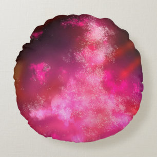Stars Night Himmel Midnight Rosa Milky Way Rund Kudde