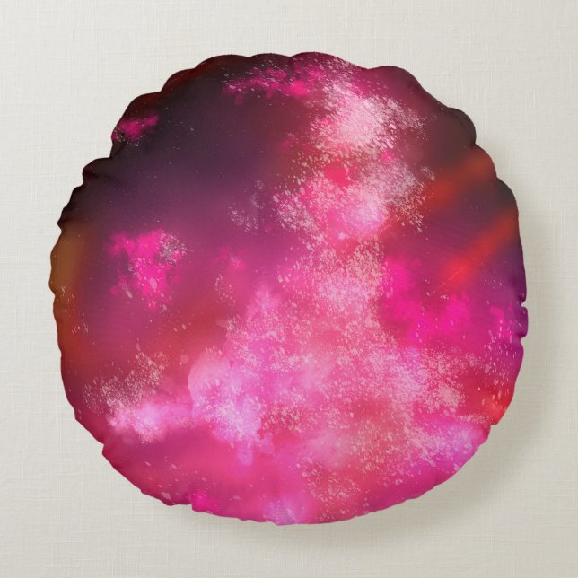 Stars Night Himmel Midnight Rosa Milky Way Rund Kudde (Framsidan)