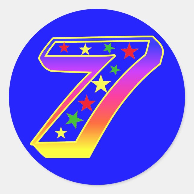 Stars nummer 7-påsar runt klistermärke (Framsida)