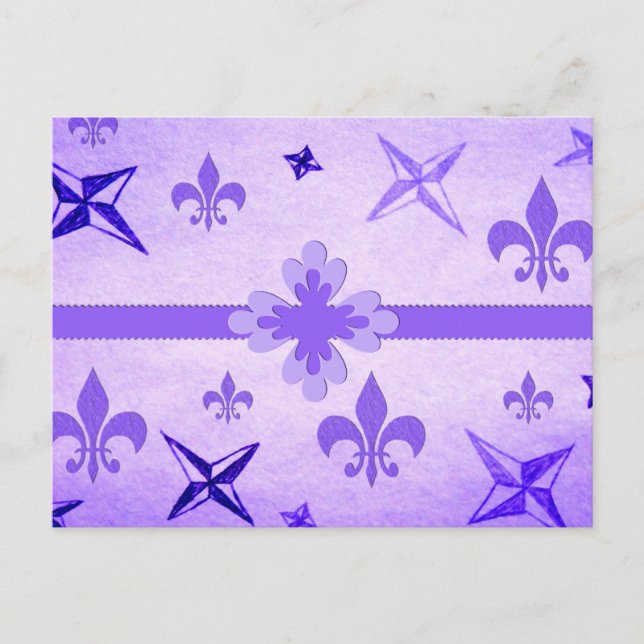 Stars och Fleur De Lis Vykort (Framsida)