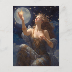 Stars och flickors fantasy Art-vykort Vykort
