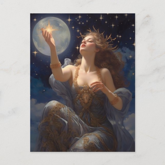 Stars och flickors fantasy Art-vykort Vykort (Framsida)