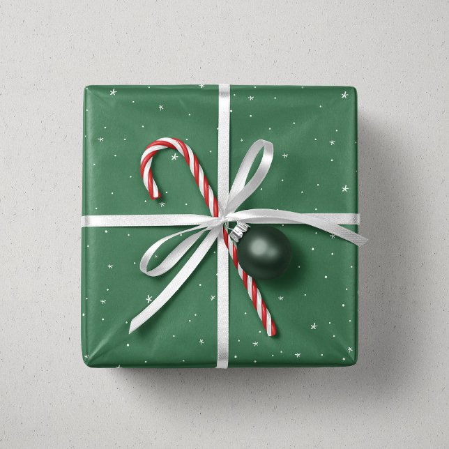 Stars och gröntar, vit söt roligt jul presentpapper (Skapare uppladdad)