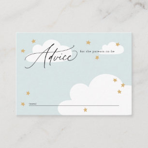 Stars och moln Blue Baby Shower Advice Tilläggskort