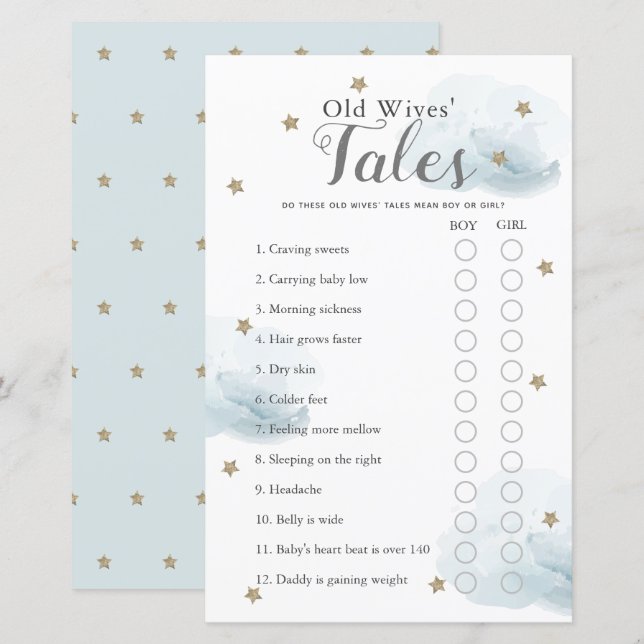 Stars och moln Gamla makor pratar babykläder (Fram/baksida)