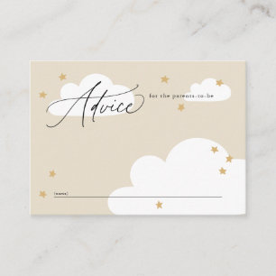 Stars och moln Neutralt Beige Baby Shower Advice Tilläggskort
