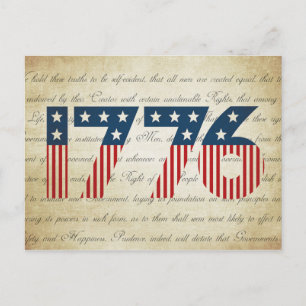 Stars och stripes 1776 Independence day Vykort