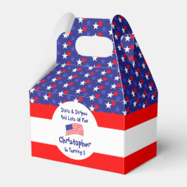 Stars och stripes 1:a födelsedag presentaskar