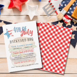 Stars och stripes 4:e juli Backyard BBQ Inbjudningar