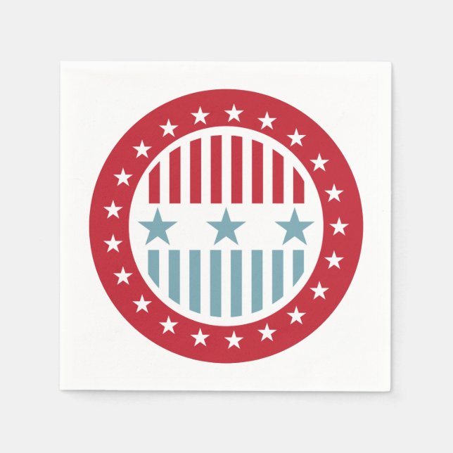 Stars och stripes 4:e juli-Pappersservett Pappersservett (Framsidan)