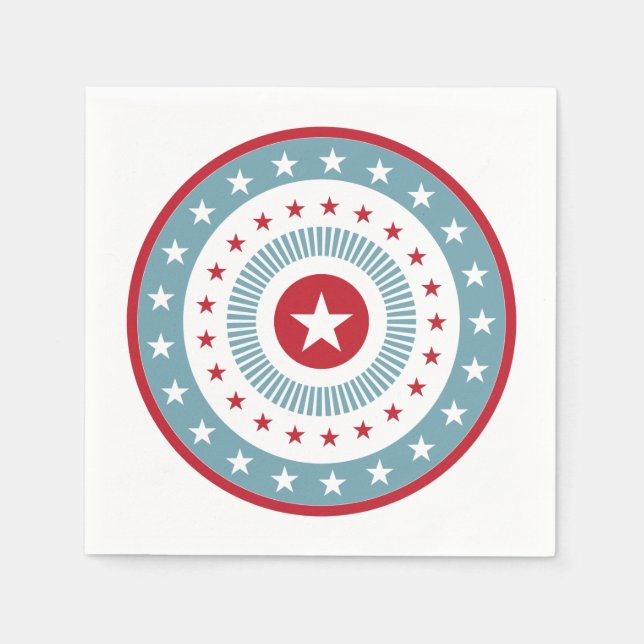Stars och stripes 4:e juli-Pappersservett Pappersservett (Framsidan)