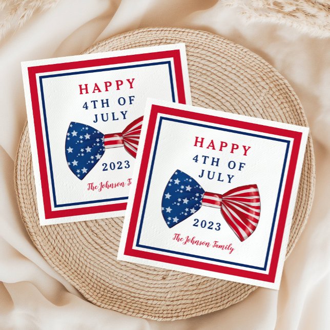 Stars och stripes 4 juli pappersservett (Stars And Stripes 4th Of July Napkins)