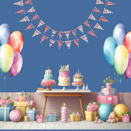 Stars och stripes 4 juli Rött vitt blått födelseda Vimplar