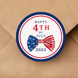 Stars och stripes 4 juli runt klistermärke
