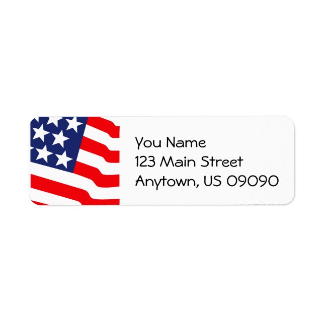 Stars och stripes Adressetiketter Returadress Etikett (Framsidan)
