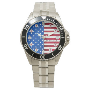 Stars och stripes-American Flagga av Shirley Taylo Armbandsur