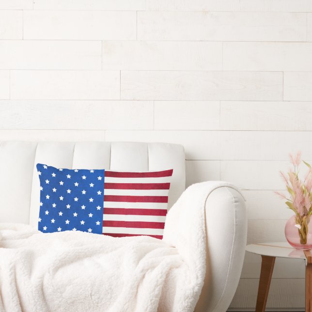 Stars och stripes-American Flagga av Shirley Taylo Lumbarkudde (Soffa)