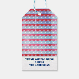 Stars och stripes American Flagga Patriotic Presentetikett