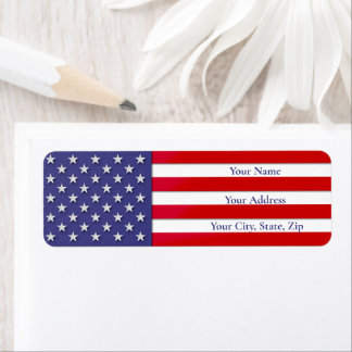 Stars och stripes American Flagga Returadress Etikett