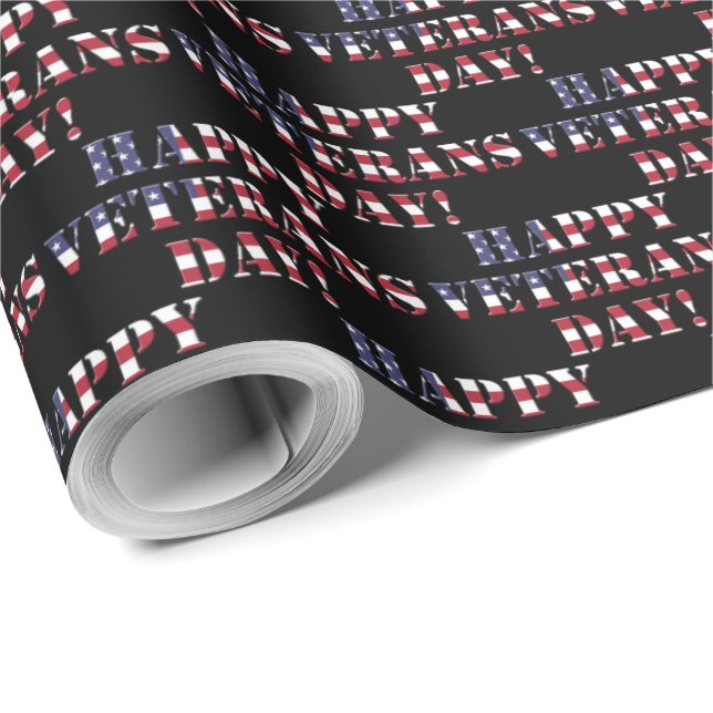 Stars och stripes American Lycklig Veterans Day Presentpapper (Rulle Hörn)
