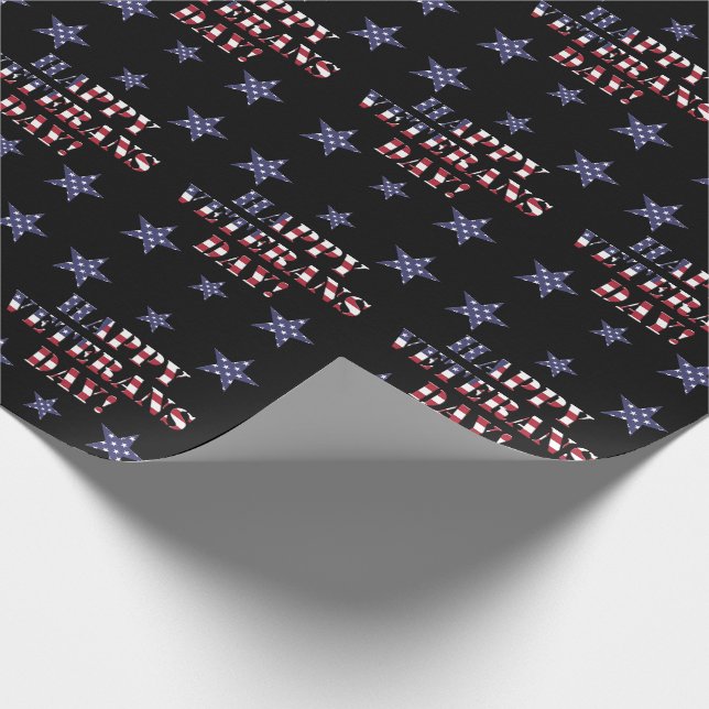 Stars och stripes American Lycklig Veterans Day Presentpapper (Hörn)