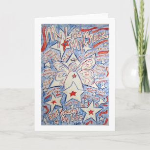 Stars och stripes Angel-kort Kort